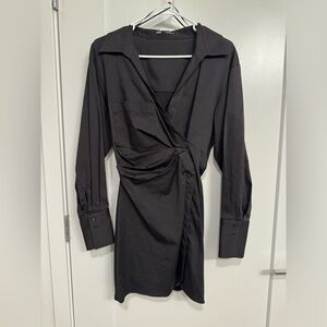 Black collared dress from Zara